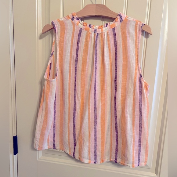 NEW! RAILS Christy Top in Linen Papaya Stripe size Small - Picture 7 of 9